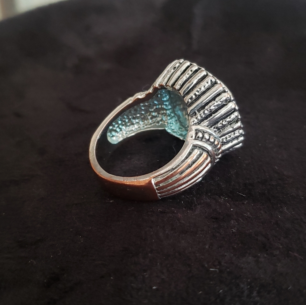 Turquoise rhinestone ring - Picture 3 of 3